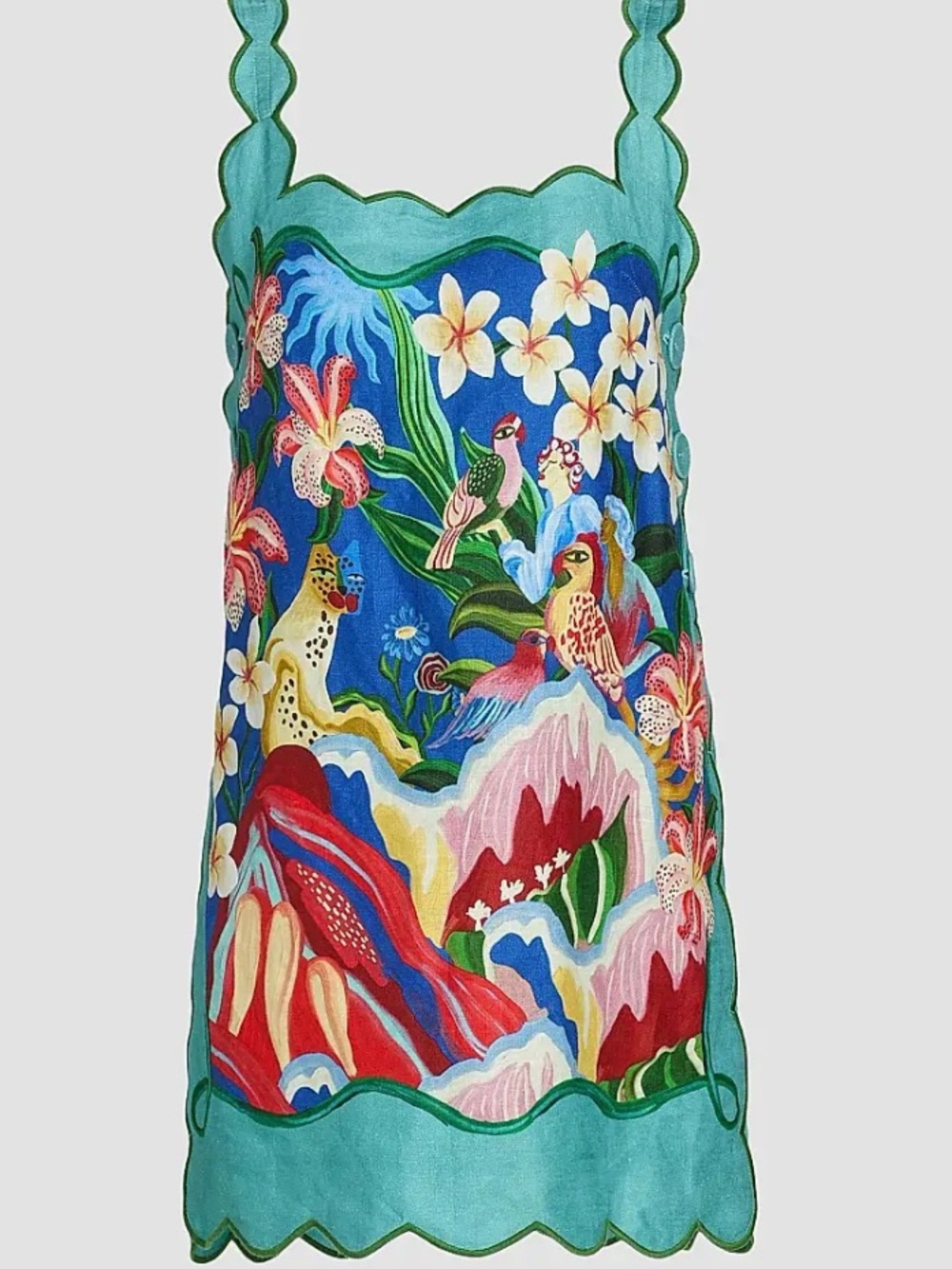 Farm Rio Printed Scalloped Minidress